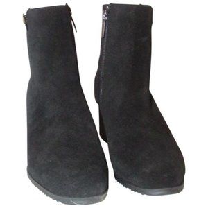 Blondo Black Suede Side Zip Ankle Booties